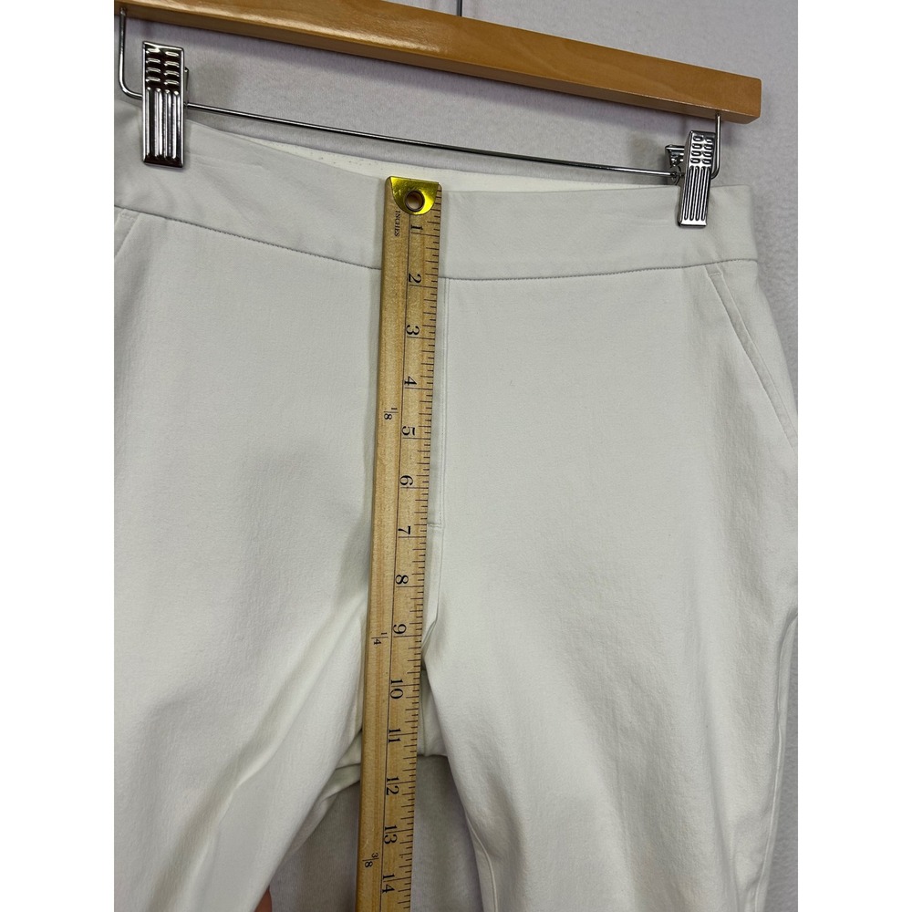 Professional Spanx Womens Medium White Stretch Twill Ankle Pull On Shaping Pants - Picture 5 of 11